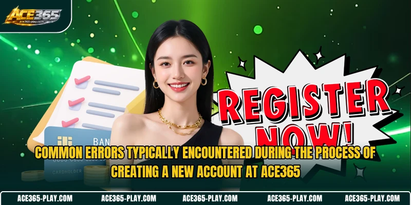 Common errors typically encountered during the process of creating a new account at ACE365